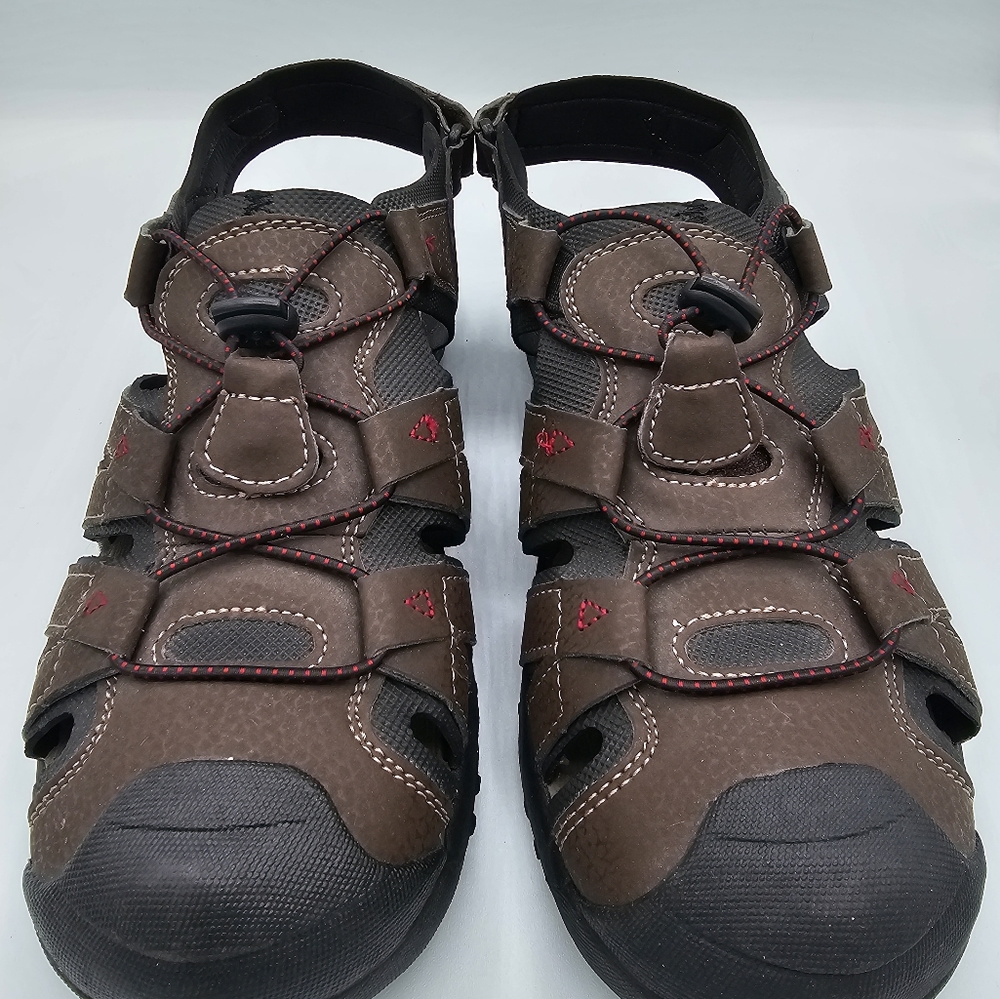 Boys Closed Toe Outdoor Hiking Adjustable Sandals Grey Orange size 6